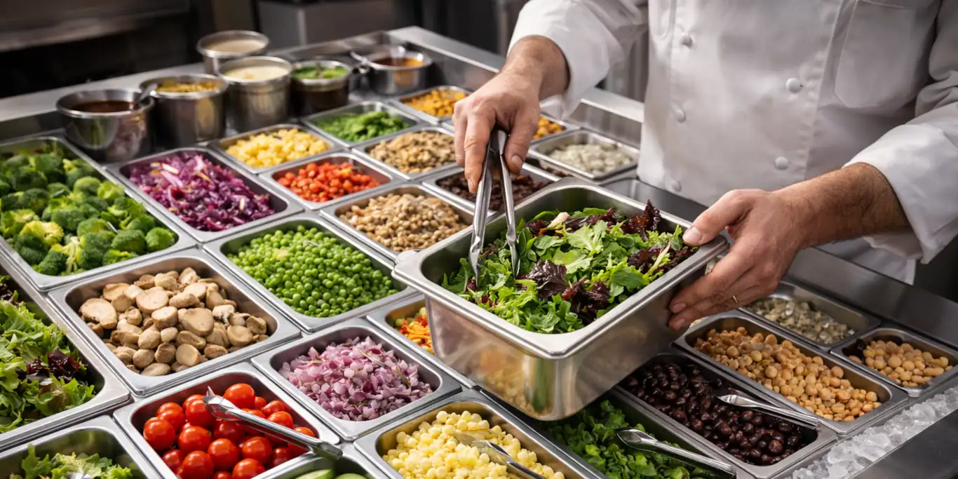 Professional chef in the kitchen with Deagostini Inox technological equipment