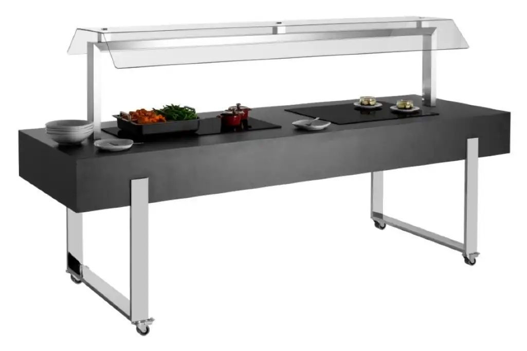 Cooking station professionale con piastre grill e tecnologia Deagostini Inox